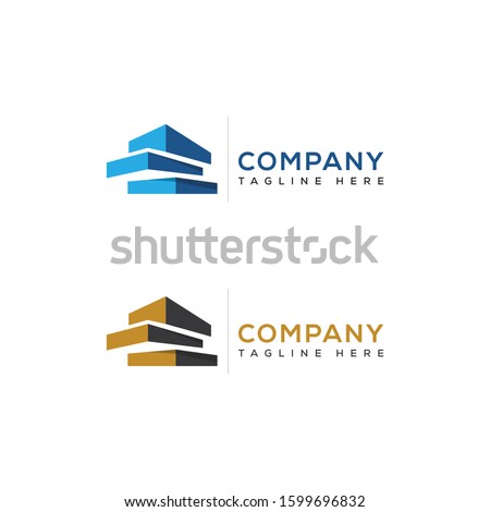 Modern Real Estate company Logo Design. Building, Construction Working Industry logo concept Icon. Residential contractor, General Contractor and Commercial Office Property business logos.