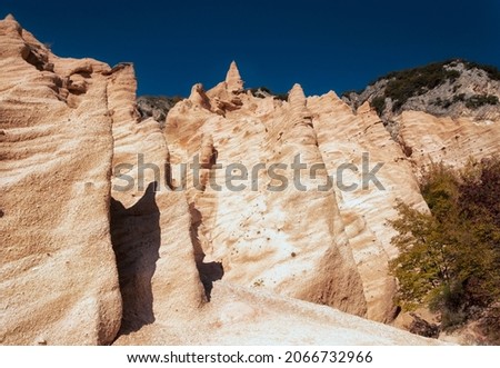 landscape Lame rosse Fiastra Lake in Marche in Italy. Monument valley in italy Foto d'archivio © 