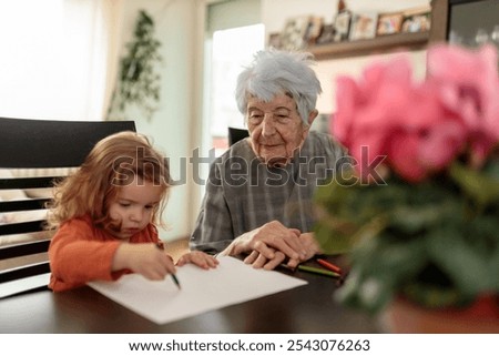 Similar – Image, Stock Photo Senior woman spending quality time with her daughter