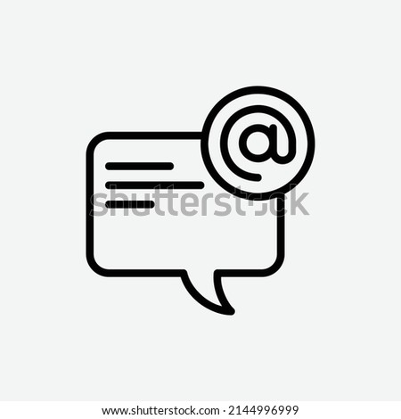 mentions icon, isolated communications outline icon in light grey background, perfect for website, blog,  logo, graphic design, social media, UI, mobile app, EPS 10 vector illustration