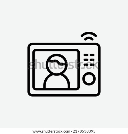  intercom icon, isolated smarthome outline icon in light grey background, perfect for website, blog, logo, graphic design, social media, UI, mobile app