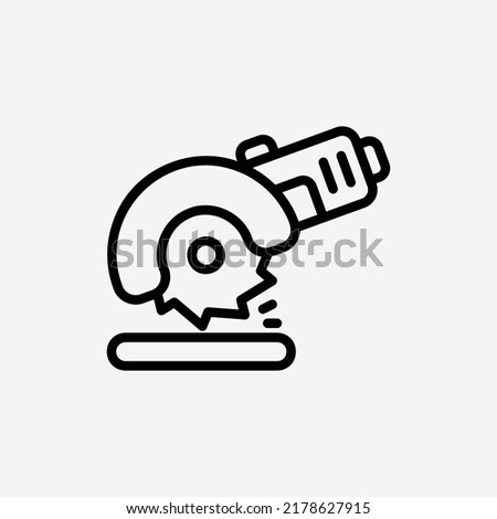  circular saw icon, isolated toolbox outline icon in light grey background, perfect for website, blog, logo, graphic design, social media, UI, mobile app