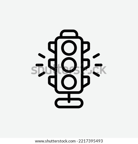  traffic lamp icon, isolated Urban outline icon in light grey background, perfect for website, blog, logo, graphic design, social media, UI, mobile app