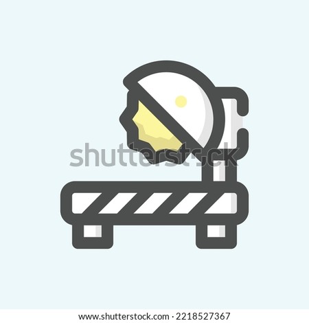  circular saw icon, isolated Labour colored outline icon in light blue background, perfect for website, blog, logo, graphic design, social media, UI, mobile app