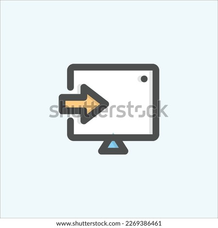  login icon, isolated internet colored outline icon in light blue background, perfect for website, blog, logo, graphic design, social media, UI, mobile app