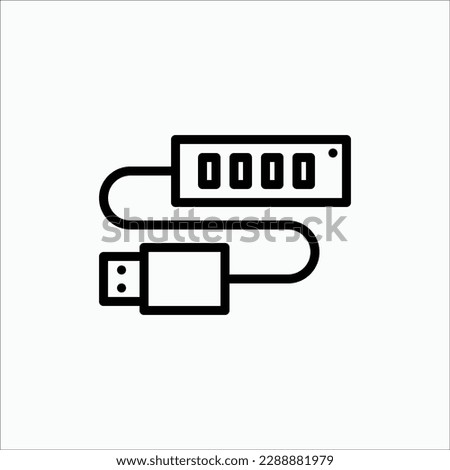  computer hardware, usb hub icon, isolated icon in light background, perfect for website, blog, logo, graphic design, social media, UI, mobile app