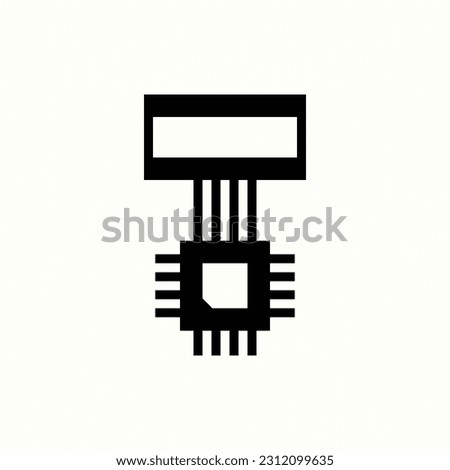 microcontroller glyph style icon, isolated icon in light background, perfect for website, blog, logo, graphic design, social media, UI, mobile app