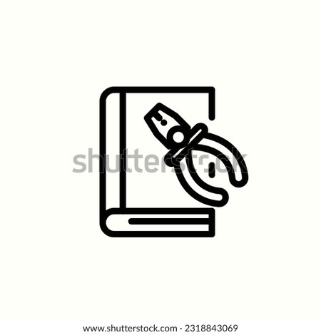 book, manual, instructur, support icon, isolated outline style icon in light background