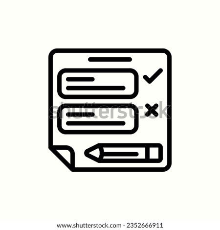 scorring exam, pencil, paper, report icon, isolated icon in light background, perfect for website, blog, logo, graphic design, social media, UI, mobile app