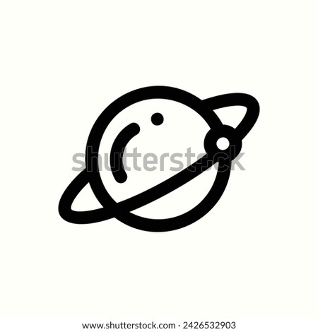 Space, saturn icon, isolated icon in light background, perfect for website, blog, logo, graphic design, social media, UI, mobile app