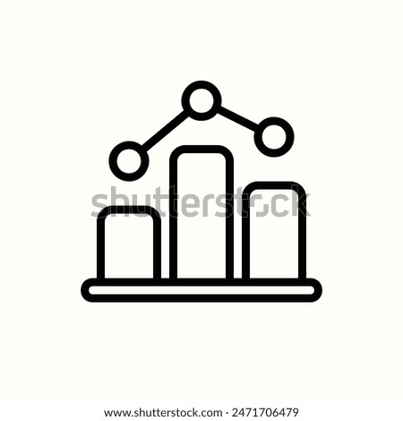 bar chart icon, isolated line icon