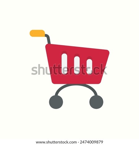 cart icon, isolated flat color style icon