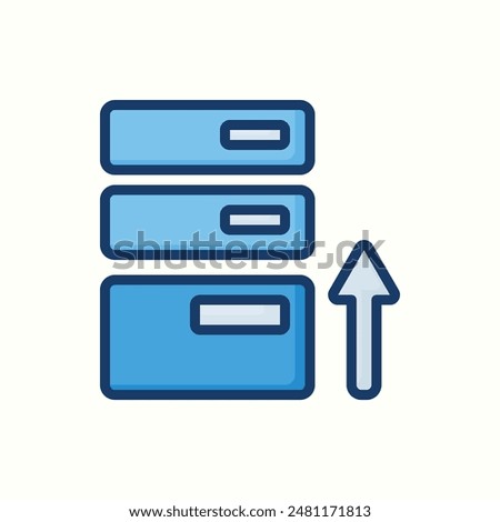 reorder icon, isolated blue outline icon