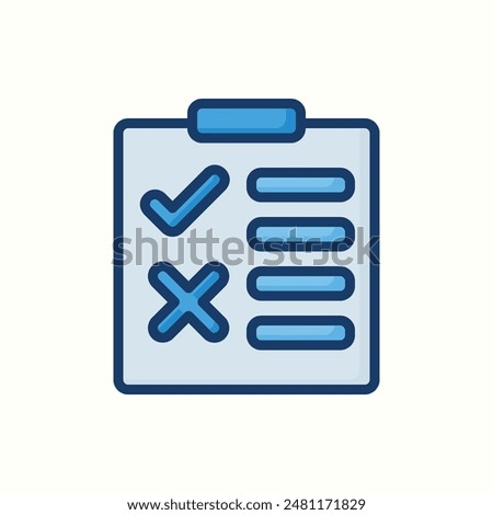 tasklist icon, isolated blue outline icon