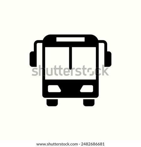 front bus icon, isolated glyph icon theme travel