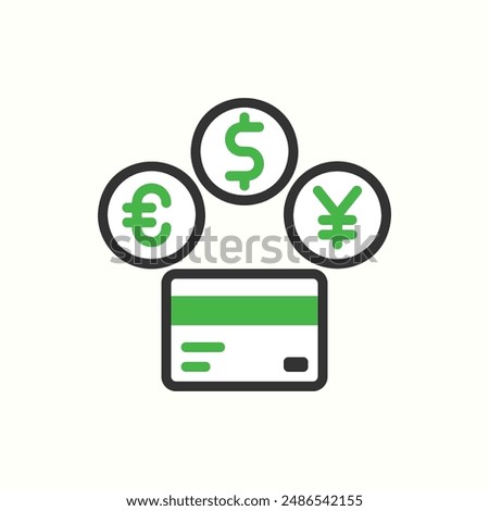 global payment icon, isolated colored icon theme ecommerce