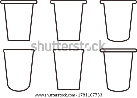 A set of 6 plastic or paper cups