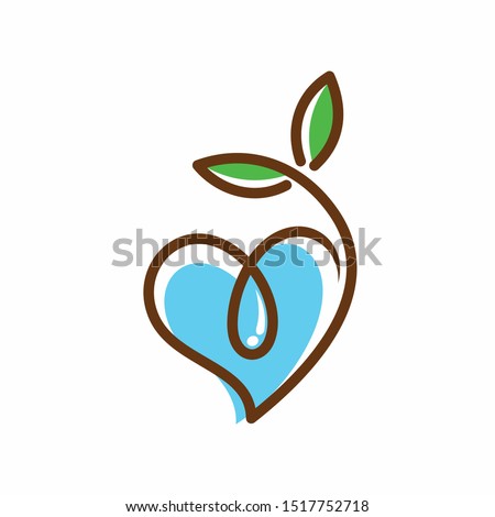 seeds and water logo that formed heart
