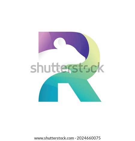 Rat logo with letter R concept Stock fotó © 