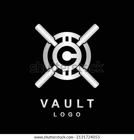 vault logo with letter c concept