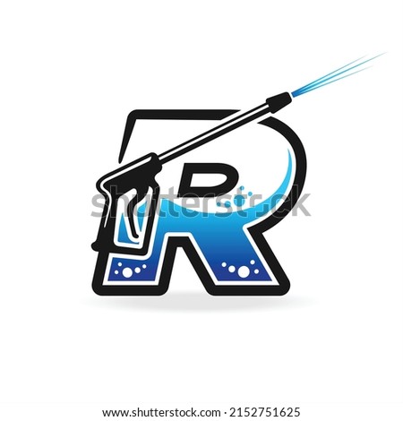 Power wash logo with letter R concept Stock foto © 