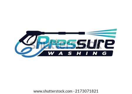 Pressure Washing lettering logo, Pressure Washing logo