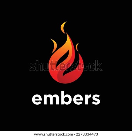 Letter e, embers logo design