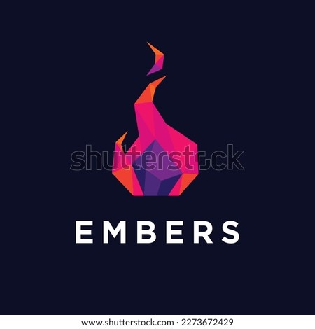 Embers geometric logo, embers logo design