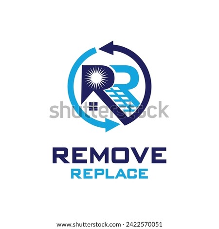 Remove solar panels logo, letter R logo