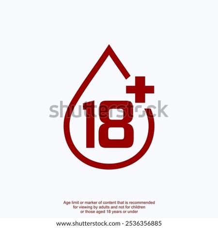 18 plus vector logo with droplets concept