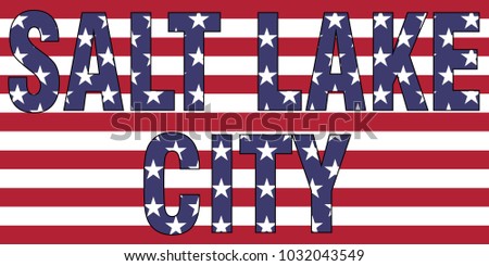 Salt Lake City on USA flag