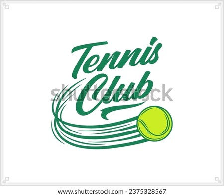 Tennis club logo. Tennis emblem for tournament, recreation and clubhouse