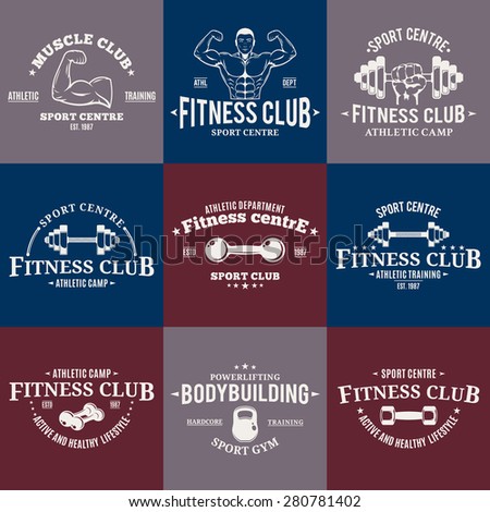 Sport and Fitness Logo Templates, Gym Logotypes, Athletic Labels and Badges