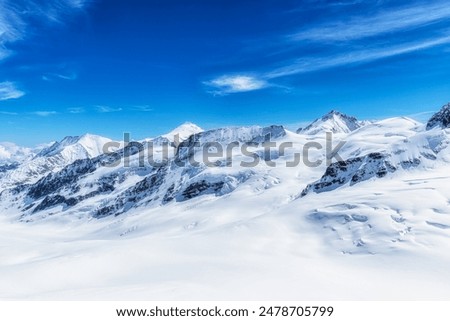 Similar – Foto Bild Schnee mit Bergen und Wanderhütte im Sommer in den Savoien 2011 I