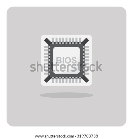 Vector of flat icon, BIOS Chip on isolated background
