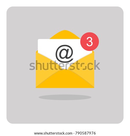Vector design of flat icon, Mail or E-mail on isolated background