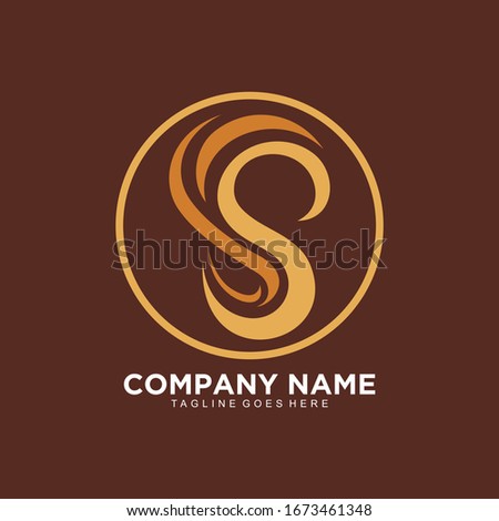 Letter S logo design in natural color concept