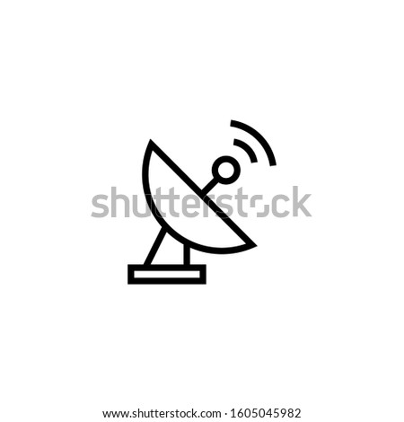 antenna or satellite icon design illustration in outline style design on white background