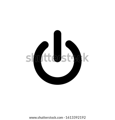 On off icon template, Switch button symbol vector sign in black flat shape design isolated on white background