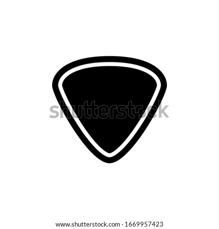 Guitar pick icon vector in black solid flat design icon isolated on white background