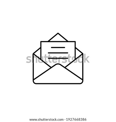 message mail icon in flat black line style, isolated on white background 