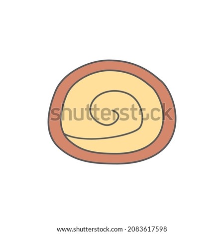 roll cake icon symbol in color icon, isolated on white background