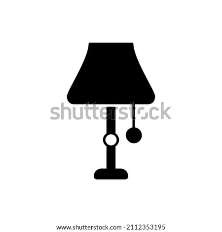 floor lamp icon in black flat glyph, filled style isolated on white background