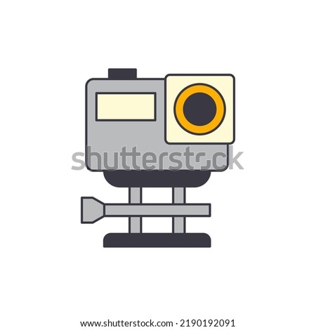 Action Camera icon in color, isolated on white background 