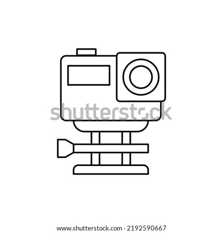 Action Camera icon in line style icon, isolated on white background