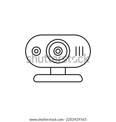 Web cam icon in line style icon, isolated on white background