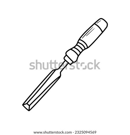 doodle chisel and hand drawn vector isolated
