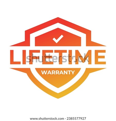 Gradient banner lifetime warranty. Lifetime Warranty label, sticker, seal, badge, icon, logo, signflat vector illustration