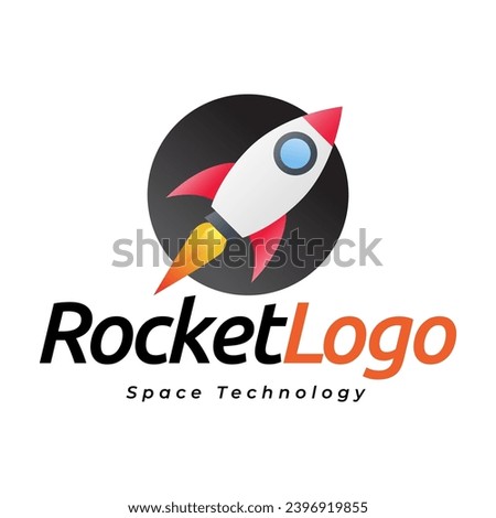 Rocket launch logo vector template. Creative rocket flight startup fly launch vector logo design