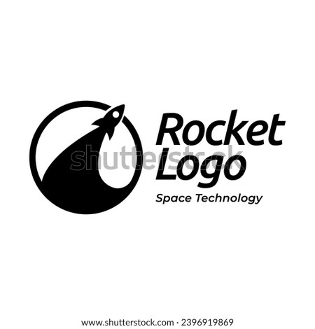 Rocket launch logo vector template. Creative rocket flight startup fly launch vector logo design